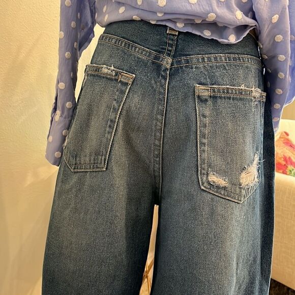 AG-AGED DENIM, KNOXX HIGH RISE BAGGY BOYFRIEND JEANS. Size 26R - Picture 8 of 9